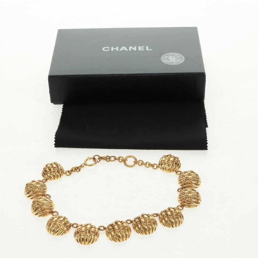 Chanel Necklace Metal Gold CC